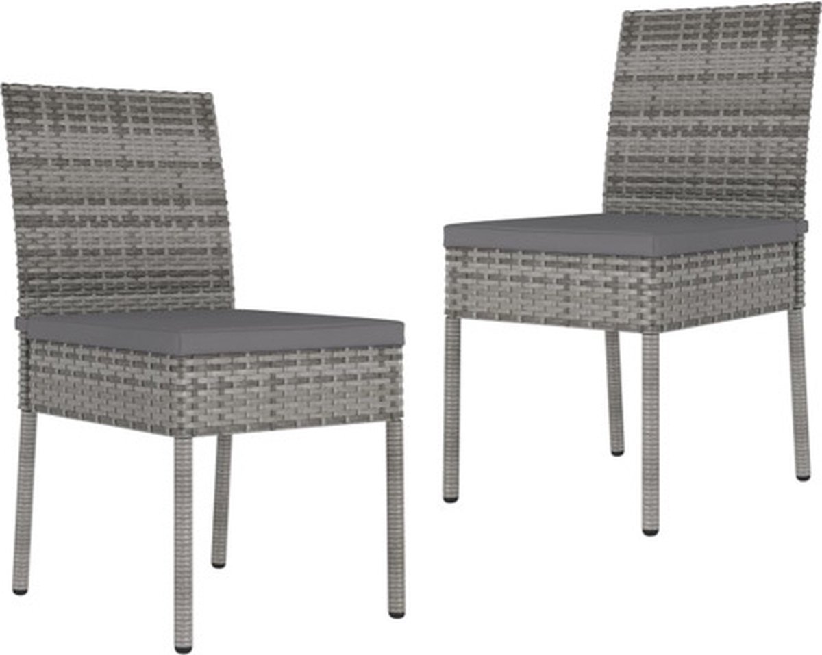 vidaXL - Tuinstoelen - 2 - st - poly - rattan - grijs