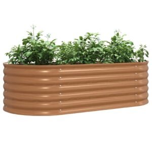 vidaXL Verhoogd bed Bruin 160 x 80 x 44 cm Staal