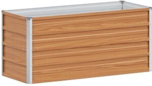 vidaXL - Verhoogde - plantenbak - Lichtbruin - 100 - x - 40 - x - 45 - cm - Gegevens - staal