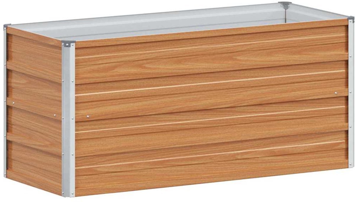 vidaXL - Verhoogde - plantenbak - Lichtbruin - 100 - x - 40 - x - 45 - cm - Gegevens - staal