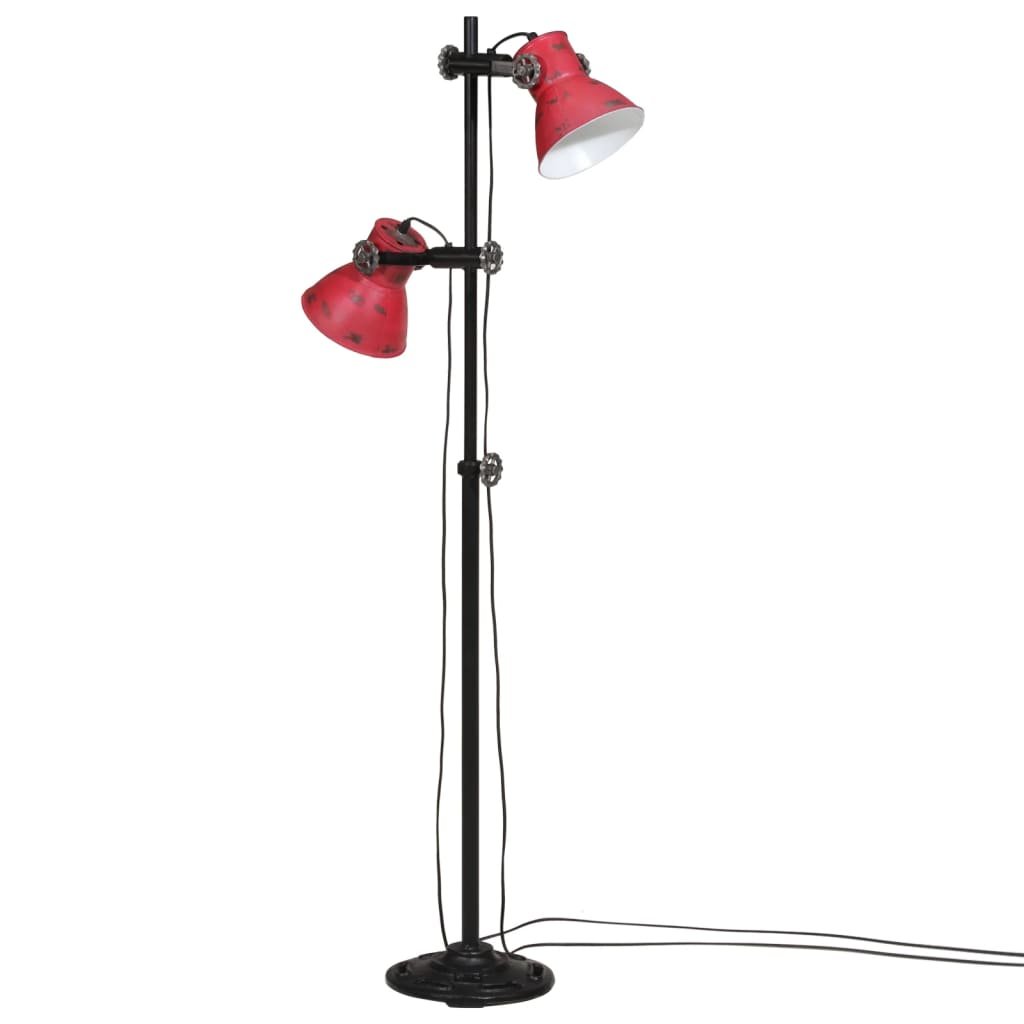 vidaXL Vloerlamp 25 W E27 25x25x90/140 cm verweerd rood