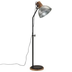 vidaXL Vloerlamp 25 W E27 30x30x100-150 cm vintage zilverkleurig