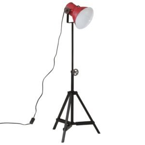 vidaXL Vloerlamp 25 W E27 35x35x65/95 cm verweerd rood