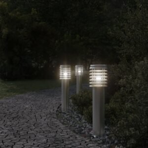 vidaXL Vloerlamp voor buiten 3 st 60 cm roestvrij staal zilverkleurig