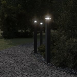 vidaXL Vloerlampen voor buiten 3 st 110 cm aluminium zwart