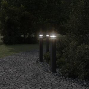 vidaXL Vloerlampen voor buiten 3 st 80 cm aluminium zwart