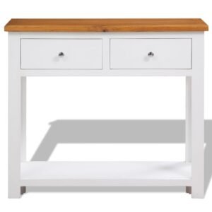 vidaXL Wandtafel 83x30x73 cm massief eikenhout