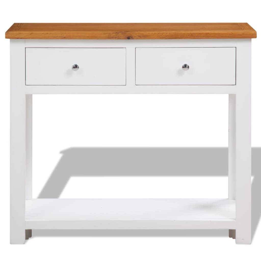 vidaXL Wandtafel 83x30x73 cm massief eikenhout