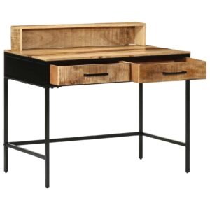 vidaXL Wandtafel Bruin 100 x 55 x 89.5 cm Massief Mangohout en Metaal