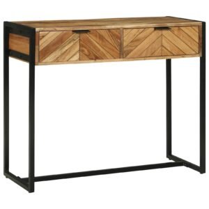 vidaXL Wandtafel met lade Bruin 90 x 35 x 75 cm Massief Acaciahout