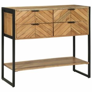 vidaXL Wandtafel met lade Bruin 90 x 35 x 80 cm Massief Acaciahout