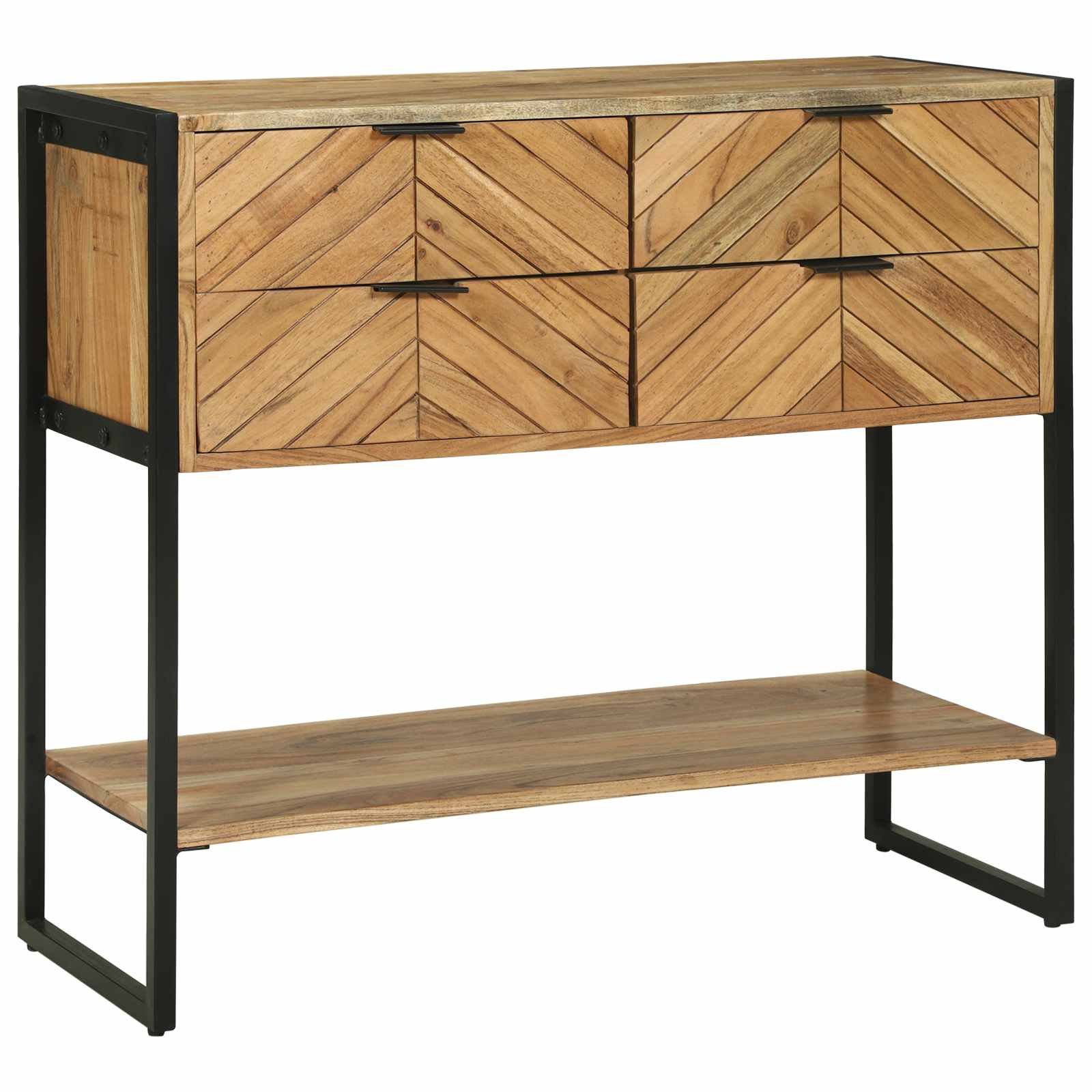 vidaXL Wandtafel met lade Bruin 90 x 35 x 80 cm Massief Acaciahout